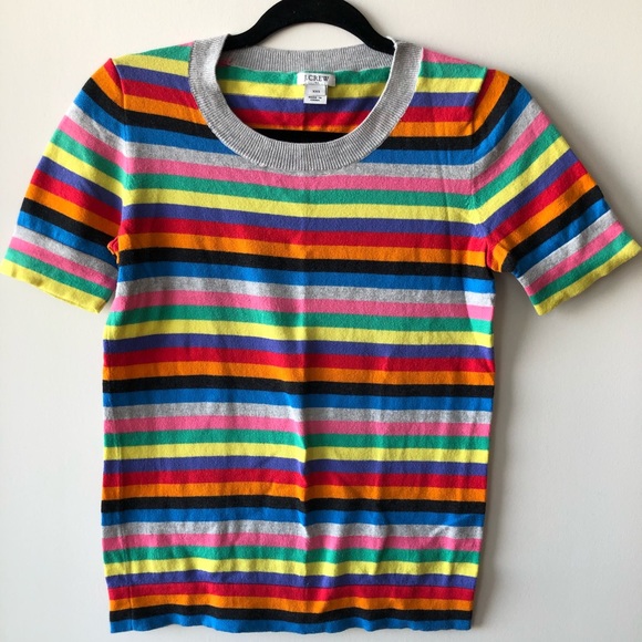 Multicolour knit scoop sweater tee - Picture 1 of 9